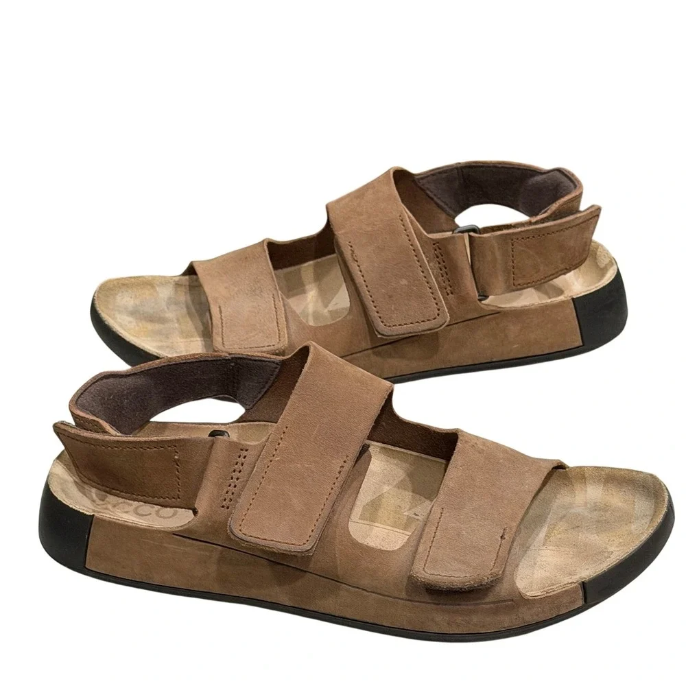 ECCO‎ Cozmo Nubuck Two Strap Sandal Mens 5-5.5 EU 39 Adjustable Comfort Outdoors